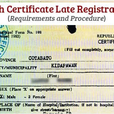 requirements for late registration of birth certificate 2024|Late Registration Of Birth Certificate In The .